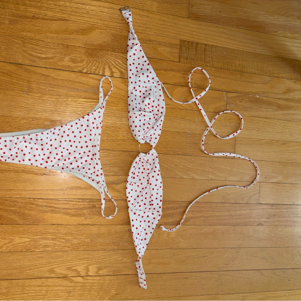 ❌ SOLD ❌ White and Red Polka Dot Bikini Set